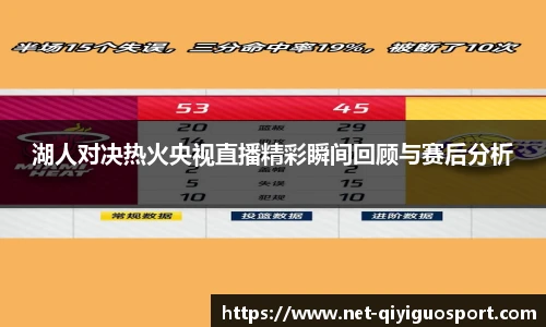 湖人对决热火央视直播精彩瞬间回顾与赛后分析